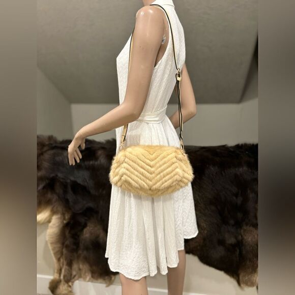 Luxury Real Mink Fur Handmade Fold Over Flap Bag/Shoulder Bag/Crossbody - Picture 11 of 16